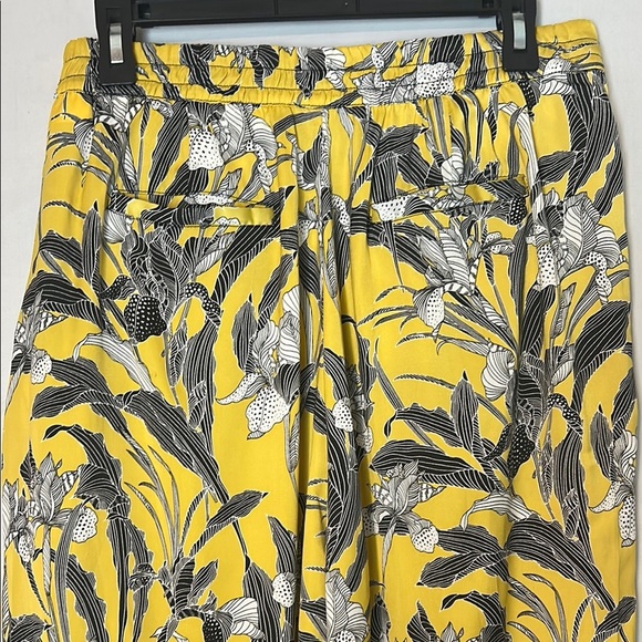 RACHEL Rachel Roy Floral Wide-Leg Pants High Rise Elastic Waist Size 12 - Picture 6 of 9